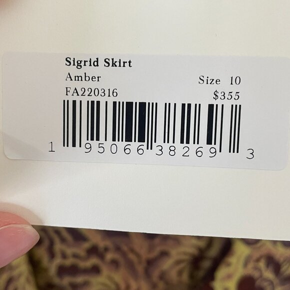 Ulla Johnson Burgundy and Yellow Patterned Skirt - Picture 6 of 10